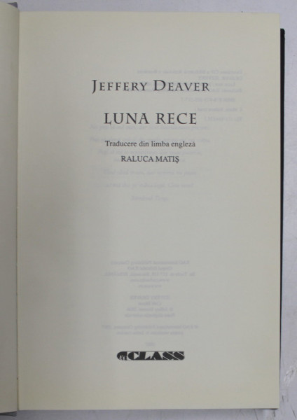 LUNA RECE de JEFFERY DEAVER ,2007
