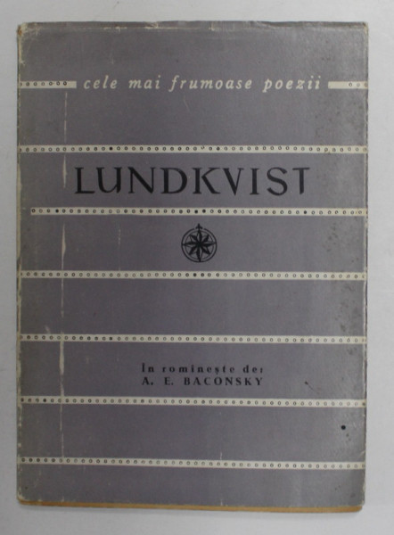 LUNDKVIST - VERSURI , COLECTIA '' CELE MAI FRUMOASE POEZII '', 1963