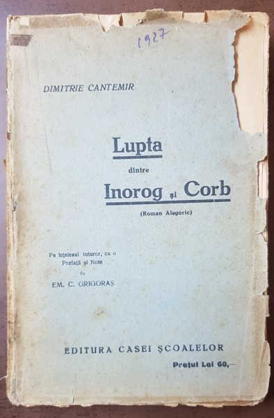 LUPTA DINTRE INOROG SI CORB-DIMITRIE CANTEMIR , 1927