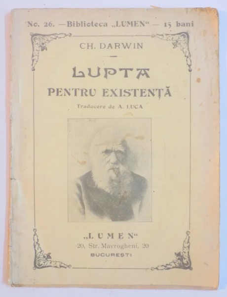 LUPTA PENTRU EXISTENTA de CH. DARWIN  1909