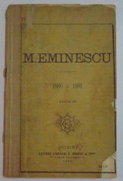 M. EMINESCU 1880 SI 1881, EDITIA A III-A 1896