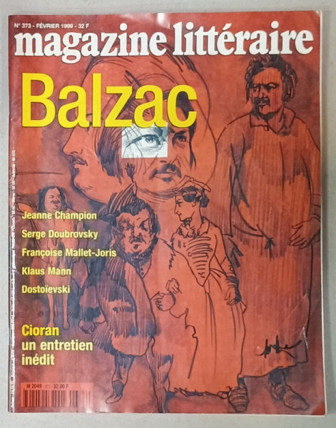 MAGAZINE LITTERAIRE , SUBJET : BALZAC , no. 373 , FEVRIER 1999