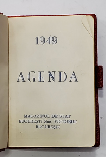 MAGAZINUL DE STAT BUCURESTI , SUC. VICTORIEI , AGENDA DE BUZUNAR PE ANUL 1949