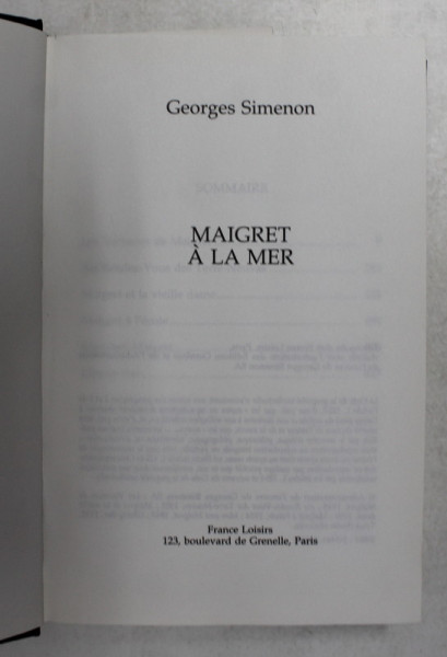 MAIGRET A LA MER par GEORGES SIMENON , 1999