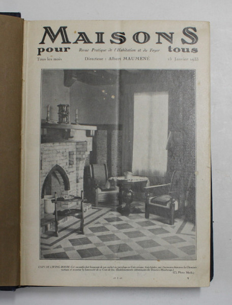 MAISONS POUR TOUS  - REVUE PRATIQUER DE L 'HABITATION ET DU FOYER , COLEGAT DE 12 NUMERE CONSECUTIVE , AN COMPLET , 1933