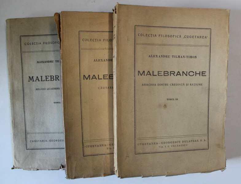 MALEBRANCHE VOL I - III de ALEXANDRU TILMAN TIMON