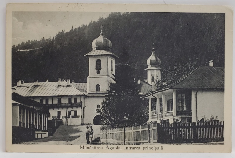 MANASTIREA AGAPIA , INTRAREA PRINCIPALA , CARTE POSTALA , 1927