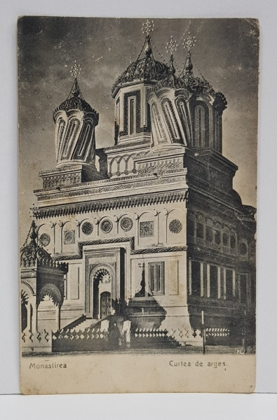MANASTIREA CURTEA DE ARGES , CARTE POSTALA , 1906