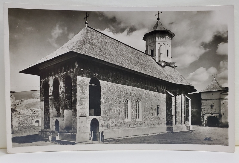 MANASTIREA MOLDOVITA , CONSTRUITA IN SEC. XVI , FOTOGRAFIE TIP CARTE POSTALA , DUPA K. HILSCHER , INTERBELICA