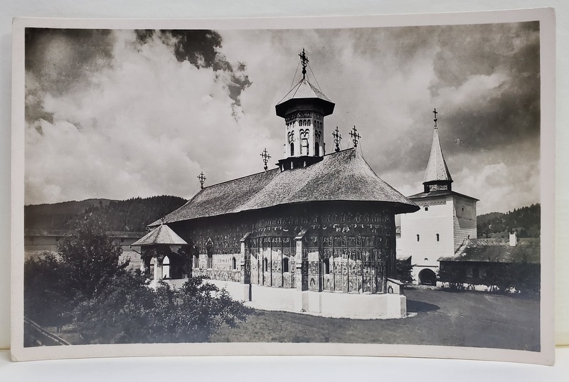 MANASTIREA SUCEVITA , CONSTRUITA IN SEC. XV , FOTOGRAFIE TIP CARTE POSTALA , DUPA K. HILSCHER , INTERBELICA