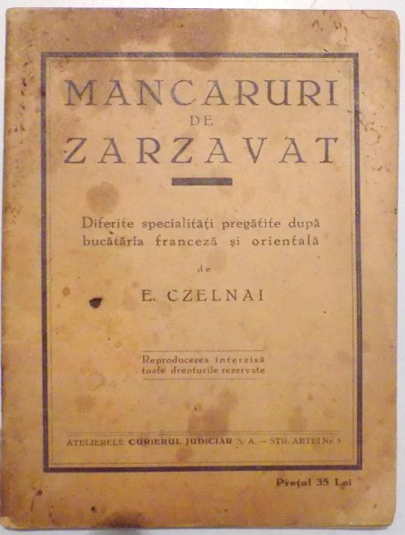 MANCARURI DE ZARZAVAT de E. CZELNAI