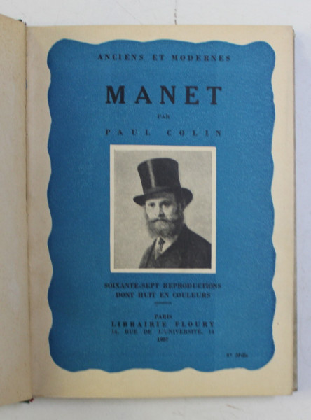 MANET PAR PAUL COLIN, 1937