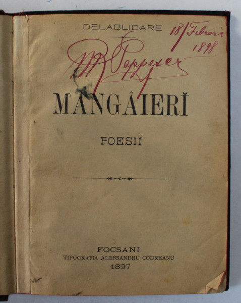 MANGAIERI , POESII de DELABLIDARE , 1897