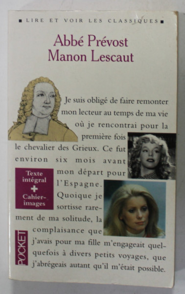 MANON LESCAUT par ABBE PREVOST , TEXT INTEGRAL + CAHIER - IMAGES , 1990