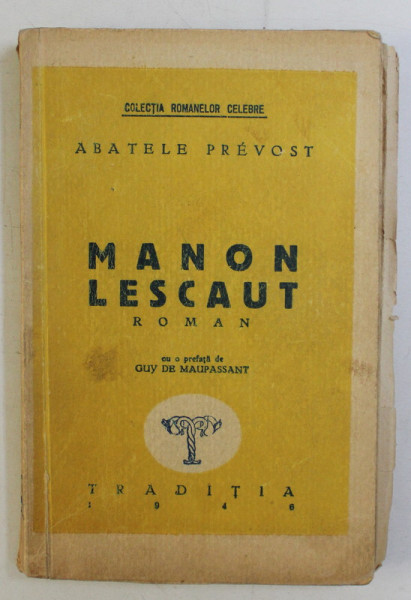 MANON LESCAUT  - roman de ABATELE PREVOST , 1946