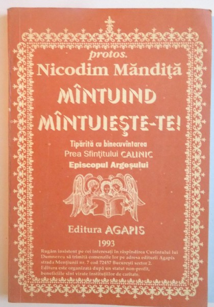 MANTUIND MANTUIESTE-TE de PROTOS. NICODIM MANDITA, 1993