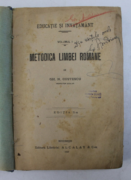 MANUAL AL INVATATORULUI , PENTRU CLASELE I - IV , CUPRINDE TEHNICI DE PREDARE , ABECEDAR , CITIRE , GRAMATICA , EDITIE INTERBELICA , LIPSA PAGINA DE TITLU *