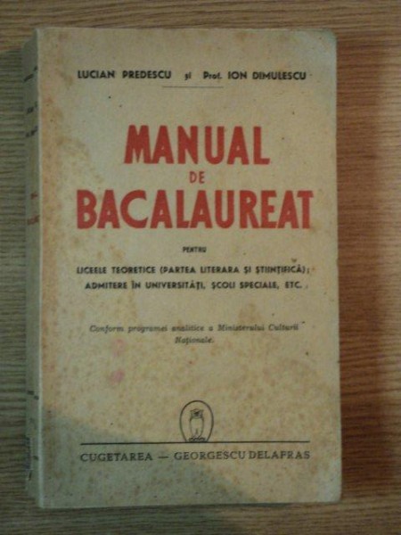 MANUAL DE BACALAUREAT de LUCIAN PREDESCU SI PROF ION DIMULESCU