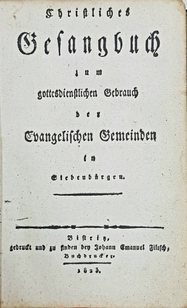 Manual de cantece crestine pentru uzul comunitatilor crestine din Transilvania - 1823