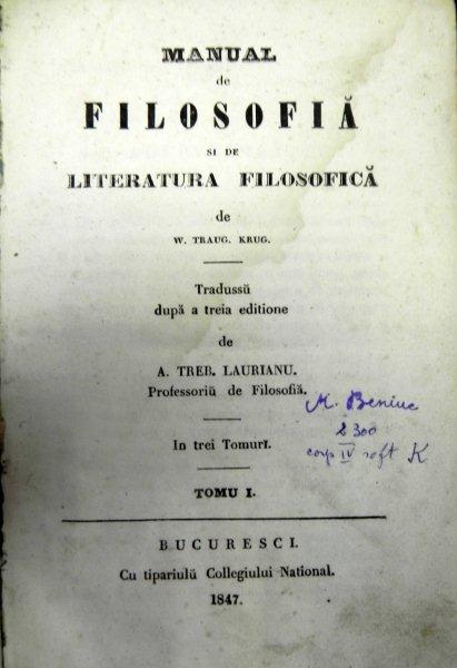 MANUAL DE FILOSOFIE SI DE LITERATURA FILOSOFICA  W. TRAUG. KRUG.