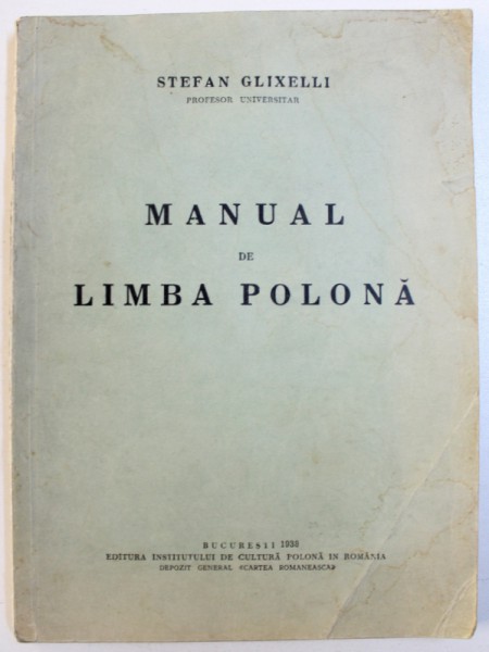 MANUAL DE LIMBA POLONA de STEFAN GLIXELLI , 1938