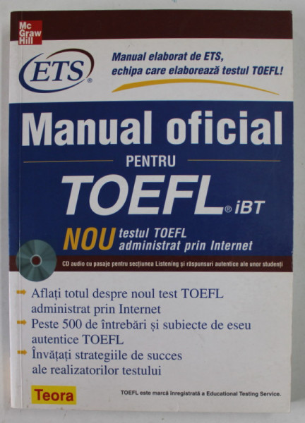 MANUAL OFICIAL PENTRU TOEFL . IBT , 2007 , CD INCLUS *