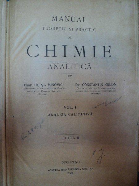 MANUAL TEORETIC SI PRACTIC DE CHIMIE ANALITICA-ST.MINOVICI,CONSTANTIN KOLLO,1922