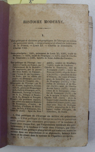 MANUEL DE BACALUREAT - franceza , CONTINE  CAPITOLE  DE ISTORIE , GEOGRAFIE , ARITMETICA ...ETC , SFARSITUL SECOLULUI XIX