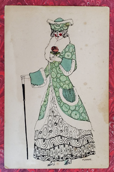 MARIA LIKARZ(1893 -1971) CARTE POSTALA ILUSTRATA WIENNER WERKSTAETTE ,NR 766. LITOGRAFIE.