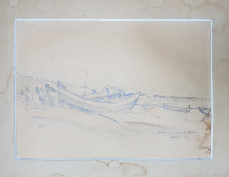 MARIA MITITELU , BARCI LA BALCIC ,  DESEN , 1936