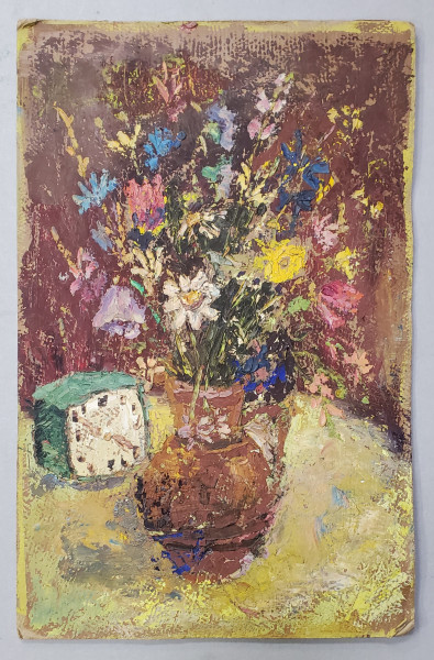 Maria Proca Jinga (1928- 2015) - Natura statica cu flori si ceas