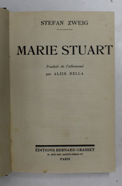 MARIE STUART par STEFAN ZWEIG