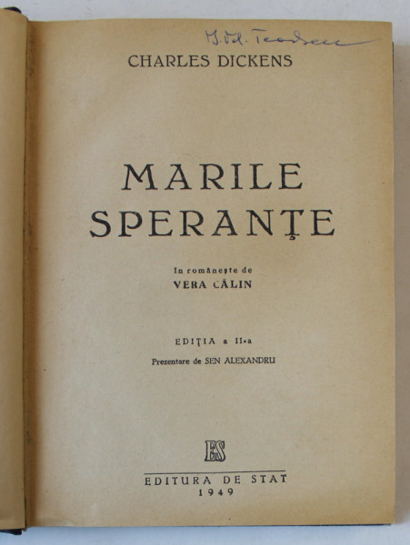 MARILE SPERANTE de CHARLES DICKENS , 1949