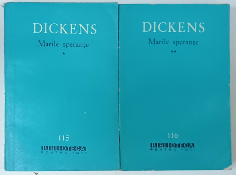 MARILE SPERANTE de CHARLES DICKENS , VOLUMELE I - II , 1962