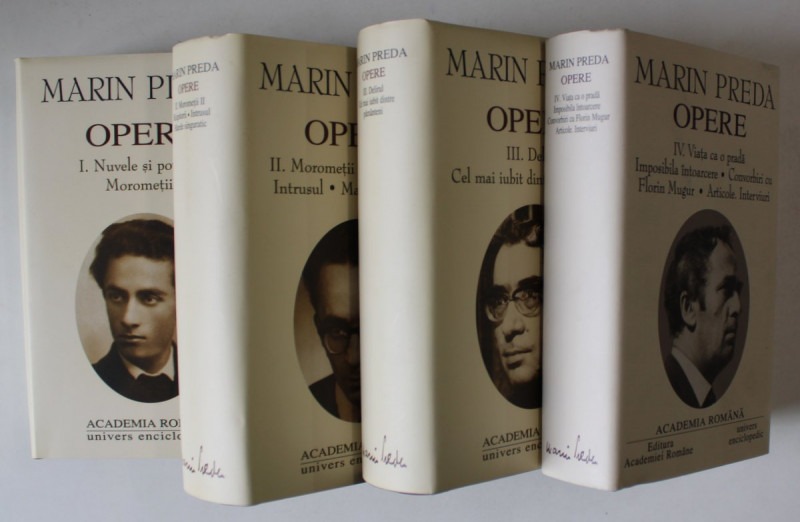 MARIN PREDA , OPERE , VOLUMELE I - IV , EDITIE DE LUX , HARTIE DE BIBLIE , LEGATURA PIELE , 2002 - 2003
