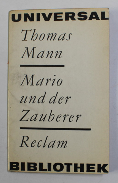 MARIO UND DER SAUBER von THOMAS MANN , 1971