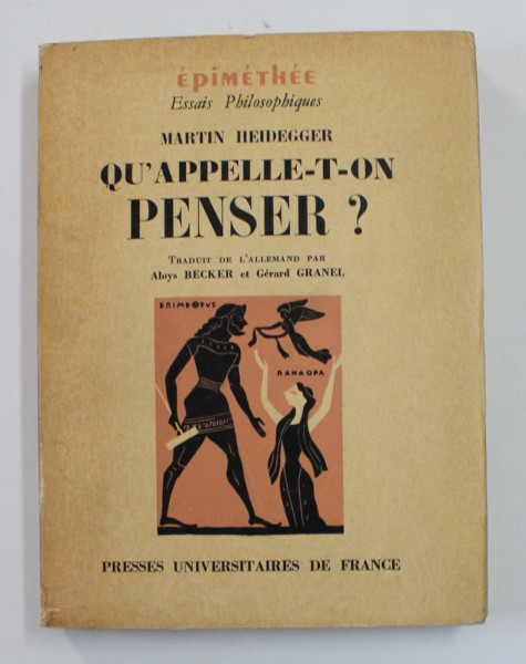 MARTIN HEIDEGGER - QU ' APPELE - T-ON PENSER ? , ESSAIS PHILOSOPHIQUES , 1959