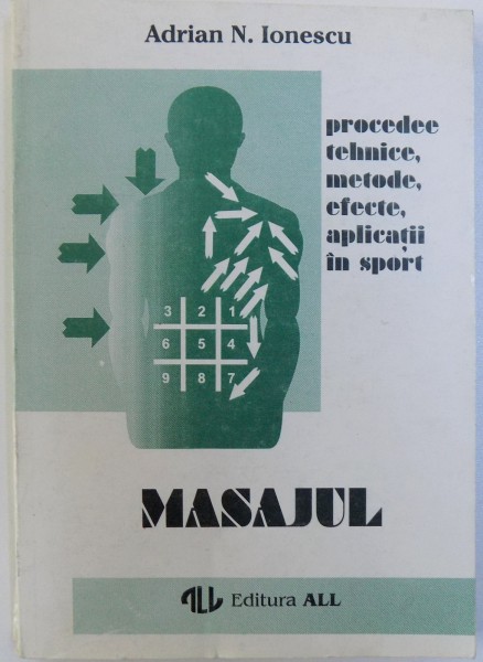 MASAJUL - PRODEDEE TEHNICE, METODE , EFECTE, APLICATII IN SPORT de ADRIAN N. IONESCU , 1994 , PREZINTA SUBLINIERI