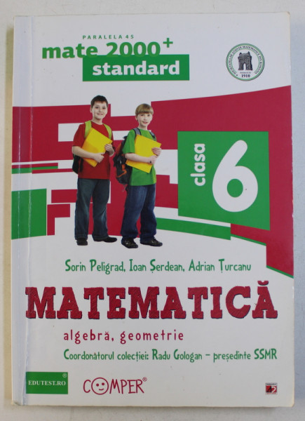 MATEMATICA - ALGEBRA , GEOMETRIE , CLASA A VI - A de SORIN PELIGRAD ...ADRIAN TURCANU , EDITIA A II- A ,  2013