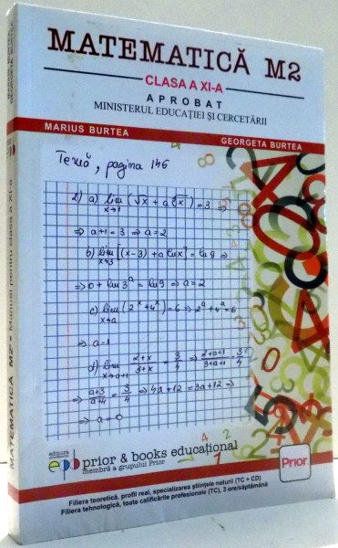 MATEMATICA M2, CLASA A XI-A de MARIUS BURTEA, GEORGETA BURTEA , 2011