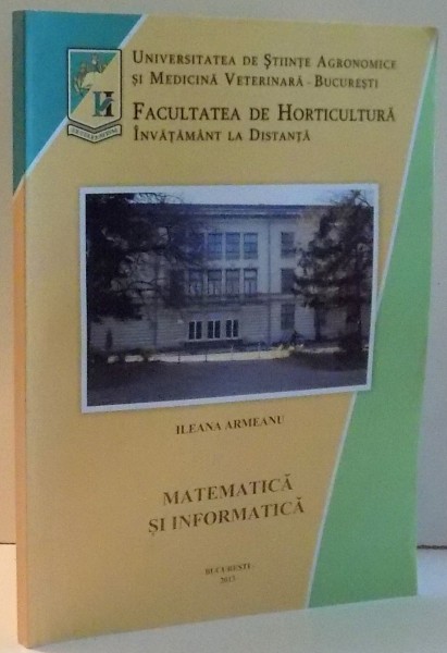 MATEMATICA SI INFORMATICA de ILEANA ARMEANU , 2013