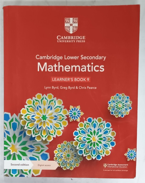 MATHEMATICS , LEARNER ' S BOOK 9 , CAMBRIDGE LOWER SECONDARY , by LYNN BYRD ....CHRIS PEARCE , 2021