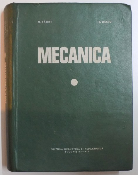 MECANICA de M. RADOI, E. DECIU  1977