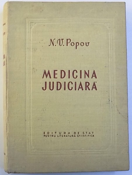 MEDICINA JUDICIARA de N.V. POPOV , 1954