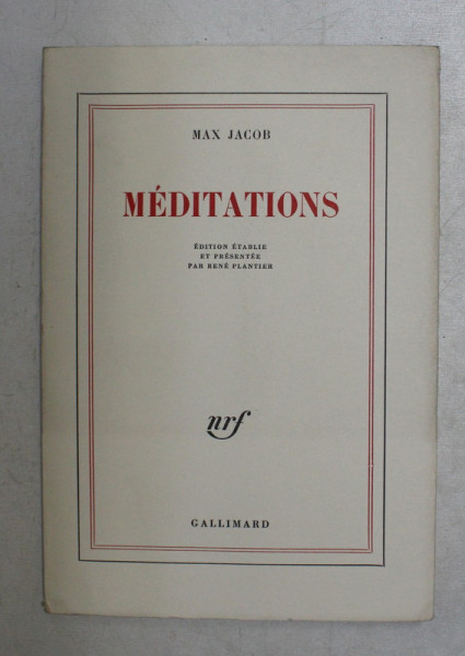 MEDITATIONS par MAX JACOB , 1972