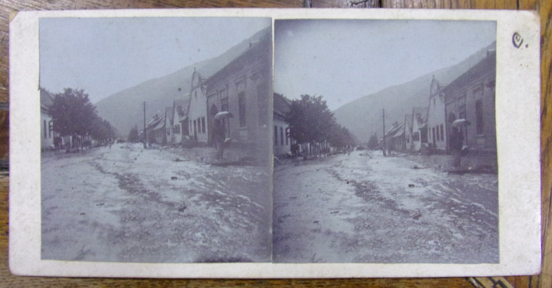MEHADIA - FOTOGRAFIE ORIGINALA PE CARTON DIN 1910 - VEDERE STEREO