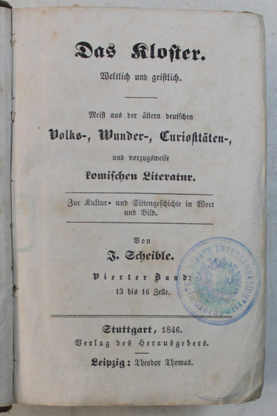 MEIST AUS DER ALTERN DEUTSCHEN VOLKS - WUNDER - CURIOSITATEN UND VORZUGSWEISE  ROMISCHEN LITERATUR , 1846