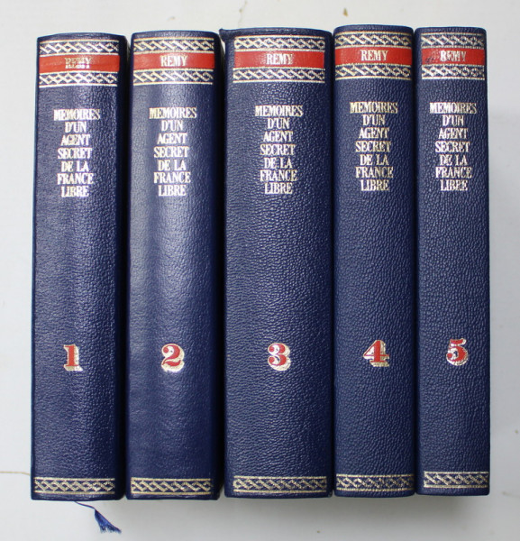 MEMOIRES D 'UN AGENT SECRET DE LA FRANCE LIBRE par REMY , VOLUMELE I - V ,  1974