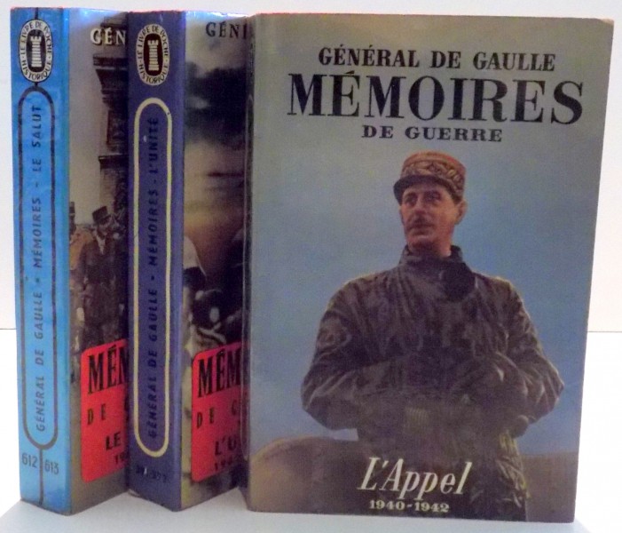 MEMOIRES DE GUERRE par GENERAL DE GAULLE, VOL I-III, 1954