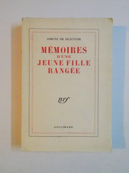 MEMOIRES D'UNE JEUNE FILLE RANGEE 1958